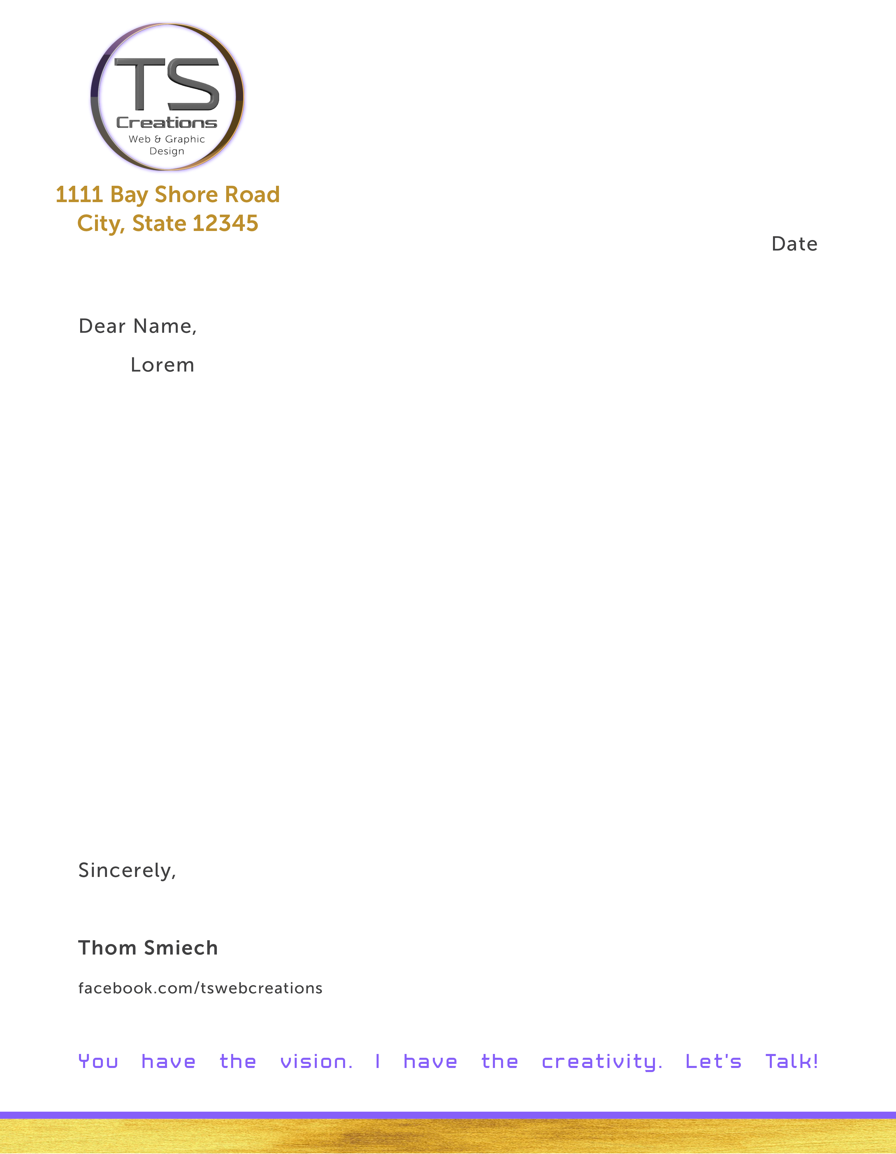 TS Creations Letterhead